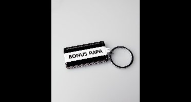 Paper Dreams Sleutelhanger Bonus Papa 13,5 X 4,5 Cm Zwart/wit