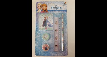 Disney Frozen schrijfset / schoolset, potlood, notitieblokje, puntenslijper, gum, liniaal
