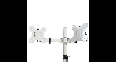 Monitor Arm Universeel 2 schermen Wit - VESA 75x75 - VESA 100x100 - Kantelbaar en zwenkbaar - Monitoren aan bureau of tafel