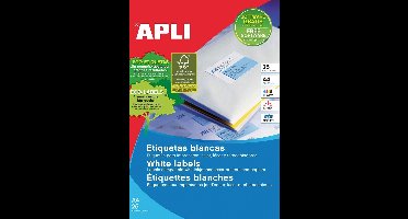 APLI 01209 printeretiket Wit Zelfklevend printerlabel