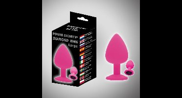 Power escorts - Diamond King Large Plug - 9,3 cm x 4,1 cm -  Roze silicone - BR133L