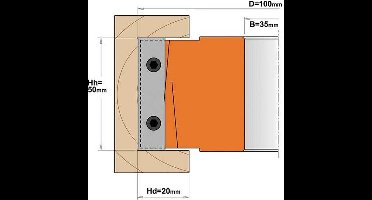 CMT - Rechte freeskop - Frees - Spilfrezen - Groeffrees - 1 Stuk(s)