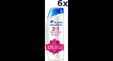 6x Head & Shoulders Shampoo - Smooth & Silky 2 in 1 450ml