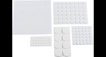 Kinzo Meubelvilt - 125x stuks - zelfklevend - anti-kras viltjes voor meubels - wit