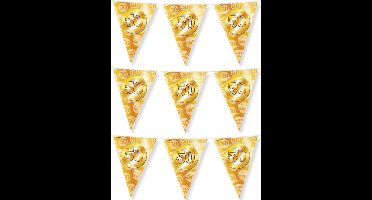 Paperdream Jubileum vlaggetjes - 3x - 50 jaar getrouwd - feestversiering - 10 mtr - folie - dubbelzijdig