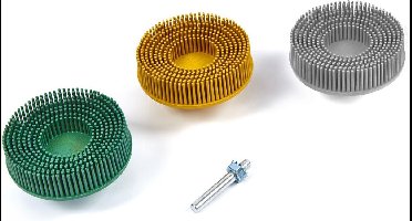 HBM 3 delige 50 mm. Bristle Disc Set met 6 mm. Stiftopname.