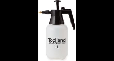 Toolland Drukspuit, regelbare sproeikop, niveau-indicator, 1 liter, pompsysteem, wit/zwart