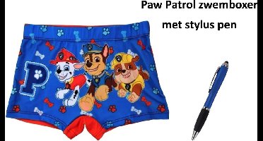 Paw Patrol - Nickelodeon - zwembroek - zwemshort - zwemboxer - met Stylus Pen. Maat 122/128 cm - 7/8 jaar.