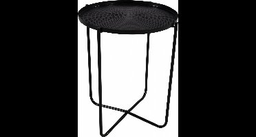 Ronde bijzettafel/plantenstandaard zwart 50 cm - plantenhouder/plantentafel/oppottafel