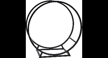 Pro Garden brandhoutrek - metaal - zwart - 50 x 25 x 51 cm - Openhaard accessoires