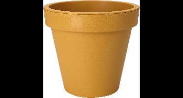 Pro Garden Plantenpot/bloempot Botanic - Tuin buiten - kunststof - okergeel - Dia 40 cm - rond