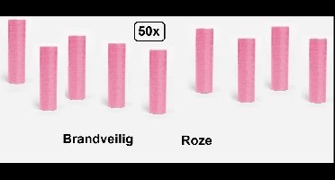 50x Papier rollen serpentines roze - BRANDVEILIG - Carnaval festival optocht feest party serpentine