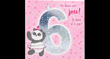 Depesche - Cijferkaart met muziek, vierkant met de tekst "6 - Een dansje voor jou! Je bent al 6 jaar" - mot. 011