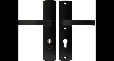 AXA Veiligheidsbeslag (Curve Plus) Zwart geslepen: Kruk-Kruk (model Blok) PC92 met kerntrekbeveiliging SKG***