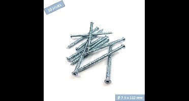 UFAST kozijnschroef Ø 7.5 x 112 mm - Platte kop - Verzinkt - Torx - 10 stuks