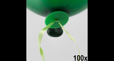 100 Automatische snelsluiters met lint Groen - Ballonnen Ballon Snel Sluiter Knoopje Helium