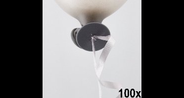 100 Automatische snelsluiters met lint Zilver - Ballonnen Ballon Snel Sluiter Knoopje Helium