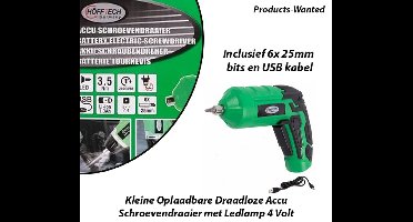 Kleine Oplaadbare Draadloze Accu Schroevendraaier met Ledlamp 4 Volt