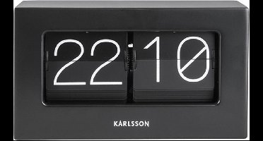 Karlsson Tafelklok Boxed - Flip - Mat Zwart - 20,5x7x11,5cm - Scandinavisch