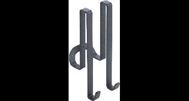 Metaltex - Dubbele haak voor aan douchewand - Bruikbaar aan 2 kanten - Inclusief beschermdopjes - Zwart