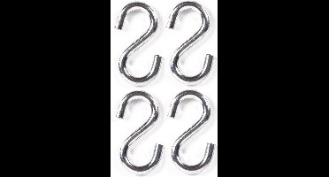Benson S-haak / ophanghaak - 4x - van metaal - 4.7 mm
