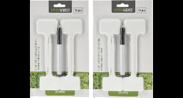 Pro Garden Plantenstekers plastic stokjes - set 64x - 15 cm - planten/kruiden labelen