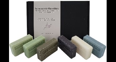 Soap bar geschenkset savon de marseille zeep, Aloë vera, Citroen verveine, Huile d'argan, Opium, Muguet, Marine 6x125 gr. - valentijn cadeautje voor hem - vaderdag - papa - vaderdag cadeau - valentijn - vaderdag cadeau - vaderdag geschenk