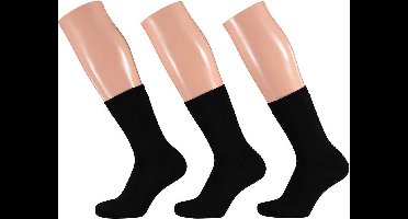 Apollo - Badstof Kindersokken - Zwart - 3-Pak - Maat 27/30