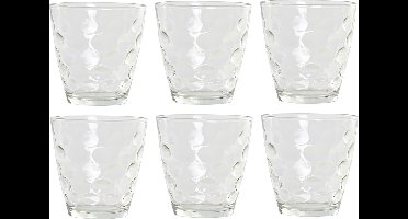 ITEM international Waterglazen - Sapglazen - Drinkglazen - Cirkels - 6x stuks - glas - transparant - 400 ml