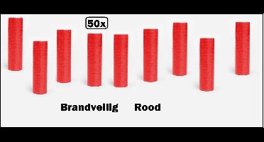 50x Papier rollen serpentines rood - BRANDVEILIG - Carnaval festival optocht feest party serpentine