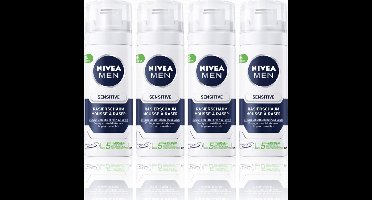 Nivea® | 4 x 50 ml Scheerschuim sensitive | mini flacon | reisformaat | gevoelige huid |