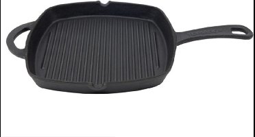 Tomado Grillpan vierkant - gietijzer - zwart - D26 cm