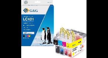 G&G LC421 Huismerk Inktcartridge Alternatief voor Brother LC-421VAL Zwart / Multicolor