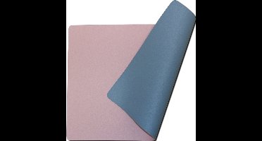 Wicotex - Placemats - Placemat Kunstleer Roze - Lichtblauw Moon - Dubbelzijdig 12 stuks