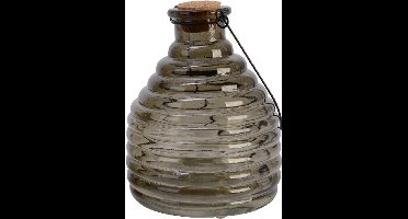 Decoris Wespenvanger/wespenval met hengsel - glas - grijs - D13 x H17 cm