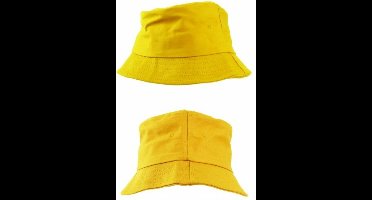 Bucket Hat - Vissershoedje - Heren - Dames - Festival Accessoires - 58 Cm - Geel