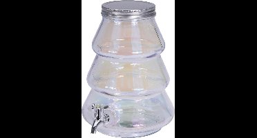 Excellent Houseware Drankdispenser/limonade/sap dispenser - glas - 4 liter - 19 x 26 cm