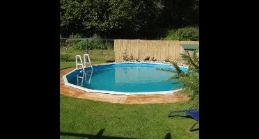 Interline zwembad Diana 5,50m rond - Metaalwand zwembad - Op- en inbouw - Inclusief filterset - Inclusief zwembadtrap - Gratis onderhoudsset