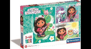 Clementoni Kinderpuzzels - Gabby's Dollhouse 3 Puzzels van 48 Stukjes, Puzzel, 4+ jaar - 25290