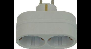 Verloopstekker 2x randaarde horizontaal