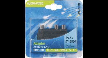 Scanpart Adapter Scart-3xTulp+SVHS+Schakelaar