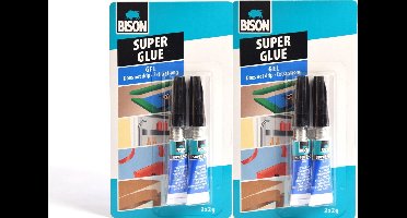 4 Stuks Bison Super glue - Secondelijm 4 X 2g - Extra sterk