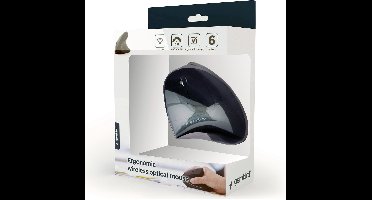 optische muis draadloos zwart ergonomisch voor rechtshandig gebruik
