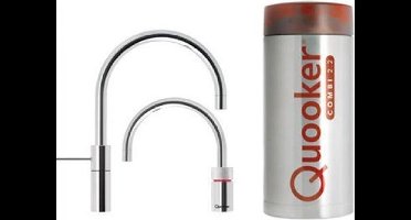 Quooker TWINTAPS Nordic Round Kokendwaterkraan - COMBI+ boiler - Chroom - 3in1