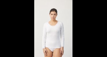 Shirt lange mouwen met kant | YM | katoen | wit