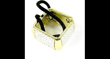 Staartklem zilver strass steentjes vierkant