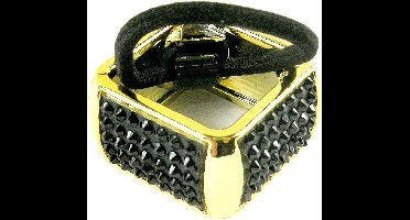 Staartklem zwart strass steentjes vierkant