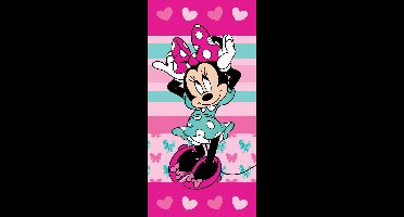 Disney Minnie Mouse Strandlaken Hearts - 70 x 140 cm - Katoen