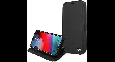 iPhone 12 Mini Bookcase hoesje - BMW - Effen Zwart - Leer