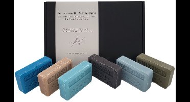 Soap bar cadeauset savon de marseille zeep Fleur de lys, Monoi, Marine, Lui, Huile d'argan, Pavot - valentijn cadeau voor hem - vaderdag cadeau - papadag - vaderdag giftset